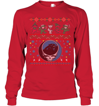 Load image into Gallery viewer, Carolina Panthers Christmas Grateful Dead Jingle Bears Football Ugly Sweatshirt Youth Long Sleeve T-Shirt
