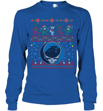 Load image into Gallery viewer, Carolina Panthers Christmas Grateful Dead Jingle Bears Football Ugly Sweatshirt Youth Long Sleeve T-Shirt
