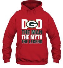 Load image into Gallery viewer, Green Bay Packers Dad The Man The Myth The Legend NFL Father's Day Hooded Sweatshirt
