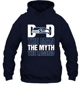 Seattle Seahawks Dad The Man The Myth The Legend NFL Father's Day Hooded Sweatshirt