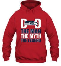 Load image into Gallery viewer, Seattle Seahawks Dad The Man The Myth The Legend NFL Father&#39;s Day Hooded Sweatshirt
