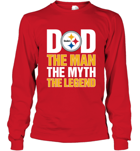 Pittsburgh Steelers Dad The Man The Myth The Legend NFL Father's Day Long Sleeve T-Shirt