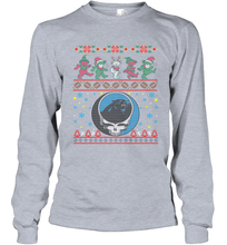 Load image into Gallery viewer, Carolina Panthers Christmas Grateful Dead Jingle Bears Football Ugly Sweatshirt Long Sleeve T-Shirt
