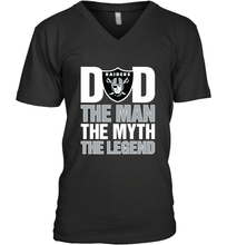 Load image into Gallery viewer, Oakland Raiders Dad The Man The Myth The Legend NFL Father&#39;s Day Men&#39;s V-Neck T-Shirt
