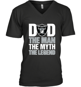 Oakland Raiders Dad The Man The Myth The Legend NFL Father's Day Men's V-Neck T-Shirt