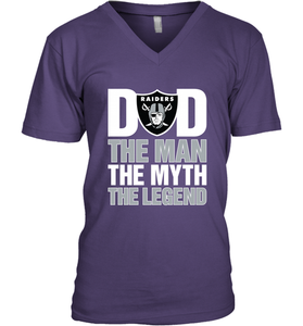 Oakland Raiders Dad The Man The Myth The Legend NFL Father's Day Men's V-Neck T-Shirt