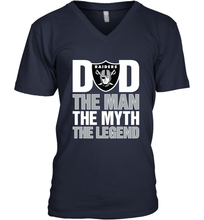 Load image into Gallery viewer, Oakland Raiders Dad The Man The Myth The Legend NFL Father&#39;s Day Men&#39;s V-Neck T-Shirt
