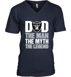 Oakland Raiders Dad The Man The Myth The Legend NFL Father's Day Men's V-Neck T-Shirt