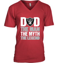 Load image into Gallery viewer, Oakland Raiders Dad The Man The Myth The Legend NFL Father&#39;s Day Men&#39;s V-Neck T-Shirt
