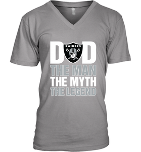 Oakland Raiders Dad The Man The Myth The Legend NFL Father's Day Men's V-Neck T-Shirt